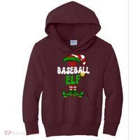 Baseball Elf Pajama Matching Group Christmas Holiday Kids Hoodie thumb 0