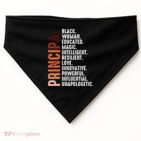 Black Educated Principal History Month Melanin Proud African USA-Made Doggie Bandana thumb 0