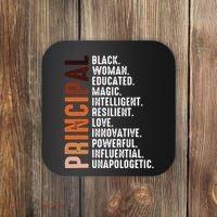 Black Educated Principal History Month Melanin Proud African Coaster thumb 0