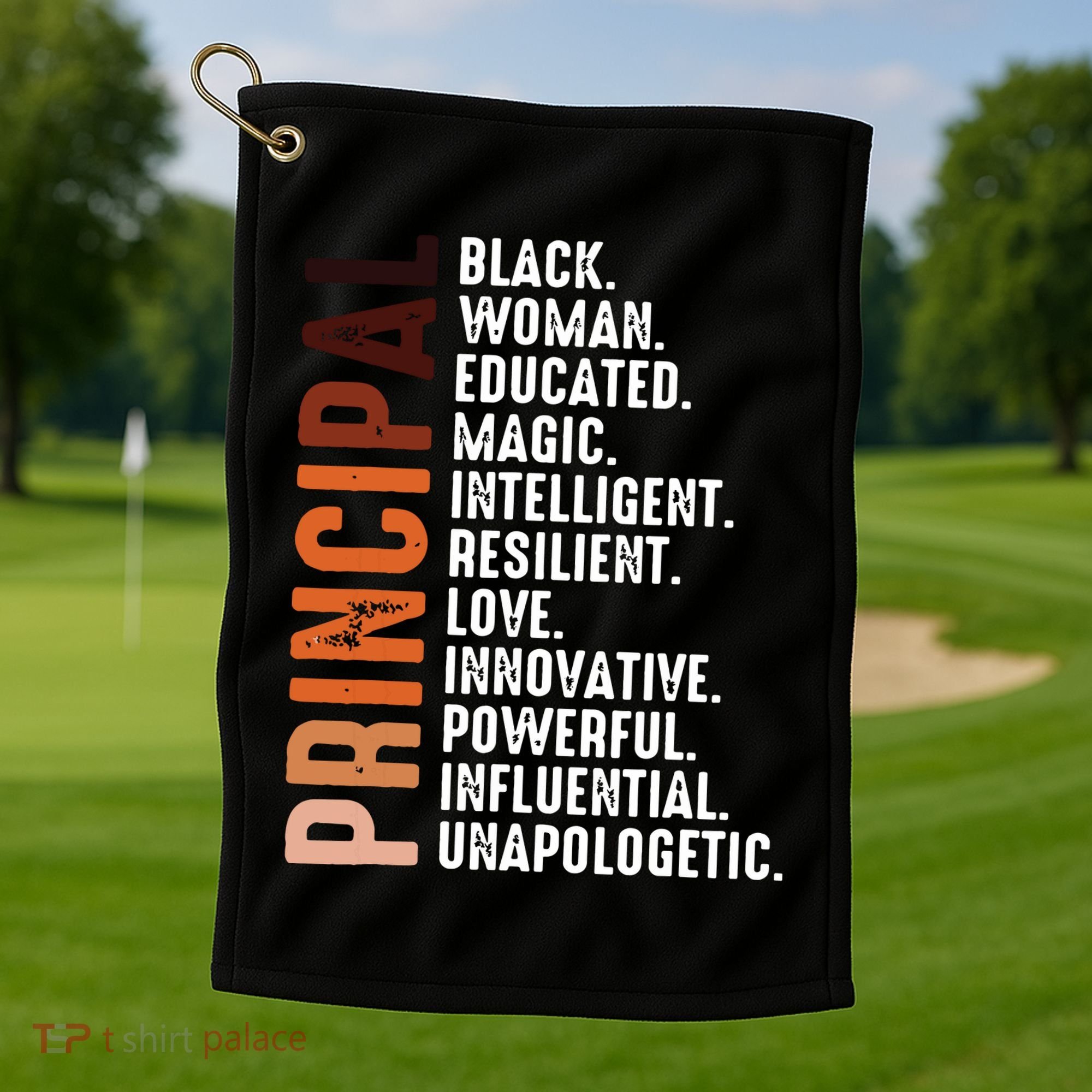 Black Educated Principal History Month Melanin Proud African Golf Towel