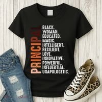 Black Educated Principal History Month Melanin Proud African Women's T-Shirt thumb 3