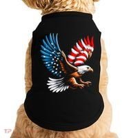 Bald Eagle & Patriotic American Flag 4th Of July Doggie Tank thumb 0