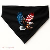 Bald Eagle & Patriotic American Flag 4th Of July USA-Made Doggie Bandana thumb 0