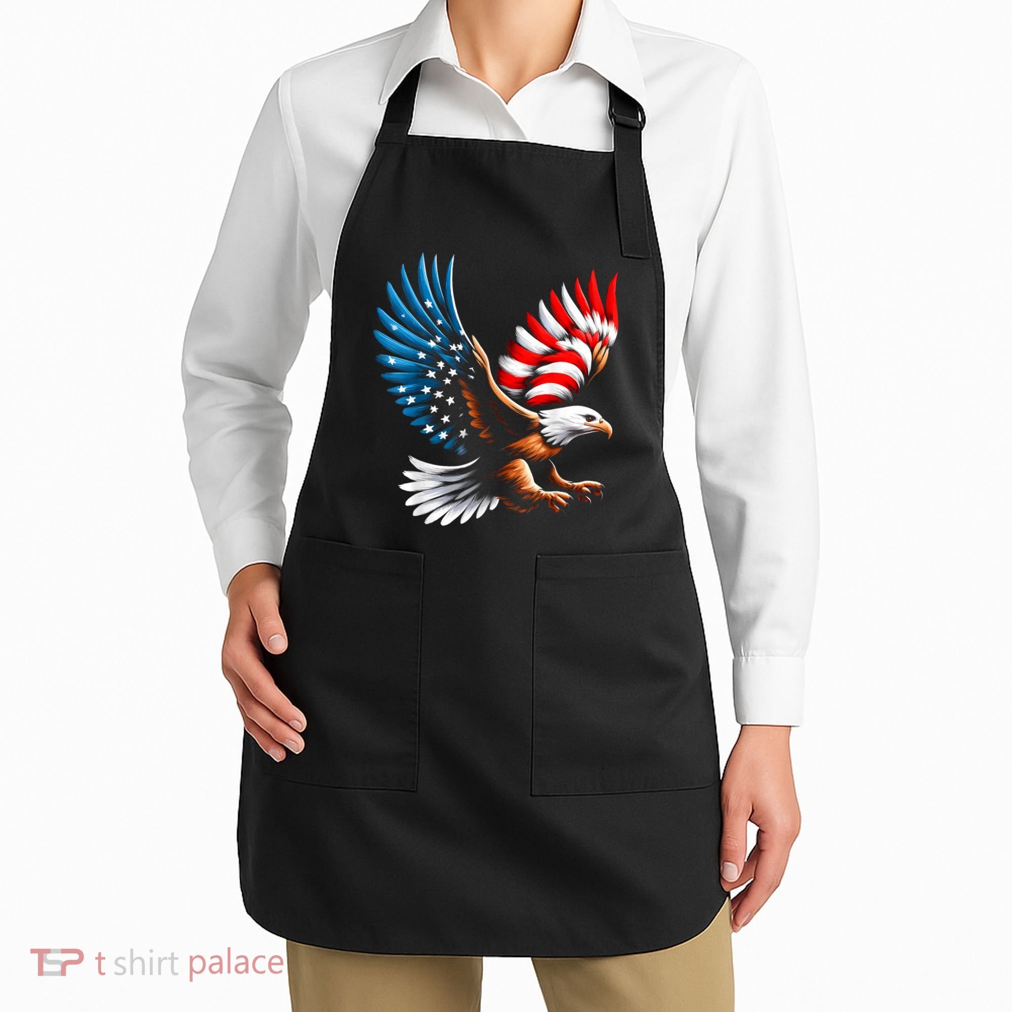 Bald Eagle & Patriotic American Flag 4th Of July Apron