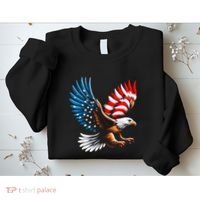 Bald Eagle & Patriotic American Flag 4th Of July Sweatshirt thumb 2
