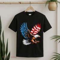 Bald Eagle & Patriotic American Flag 4th Of July T-Shirt thumb 2