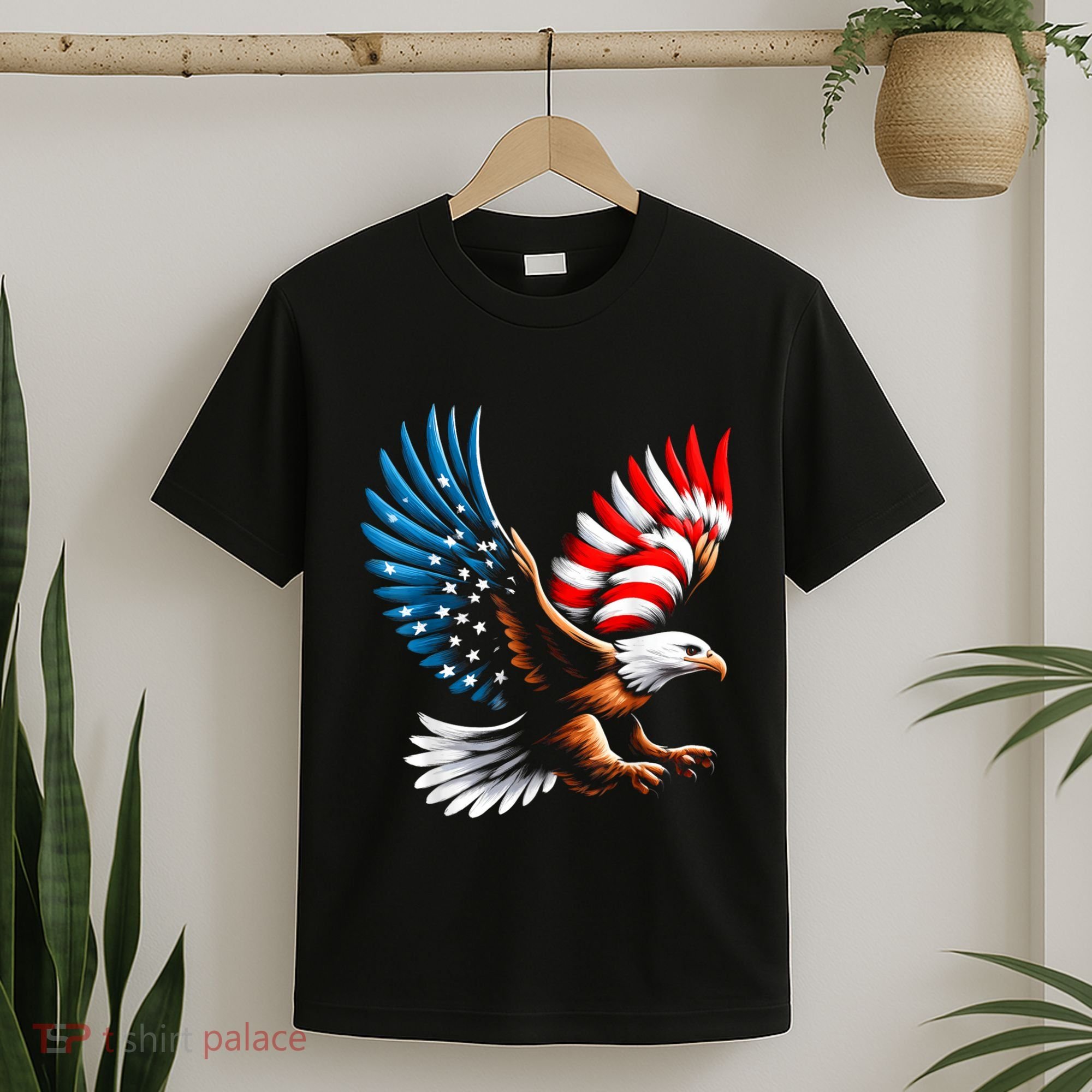 Bald Eagle & Patriotic American Flag 4th Of July T-Shirt