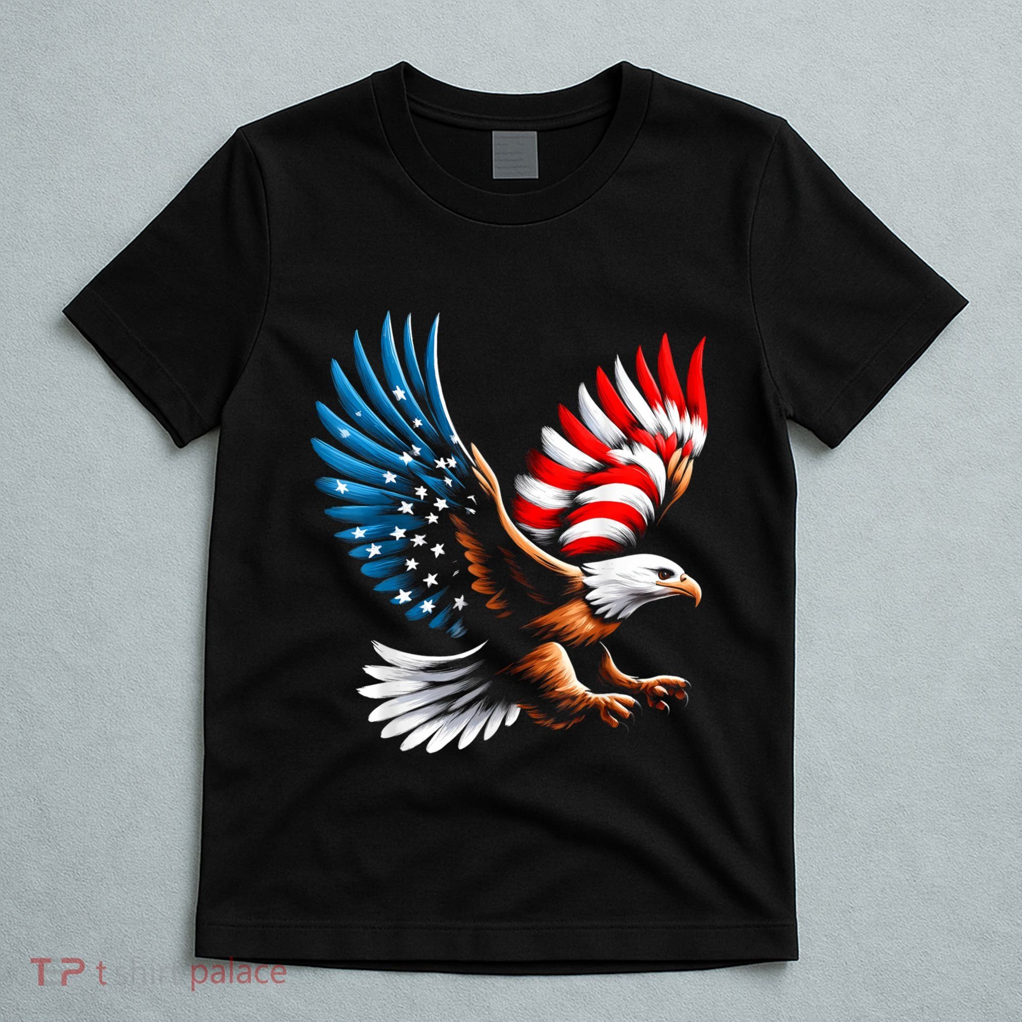 Bald Eagle & Patriotic American Flag 4th Of July T-Shirt