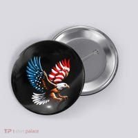 Bald Eagle & Patriotic American Flag 4th Of July Button thumb 0