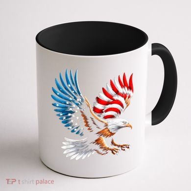 Bald Eagle & Patriotic American Flag 4th Of July Coffee Mug back