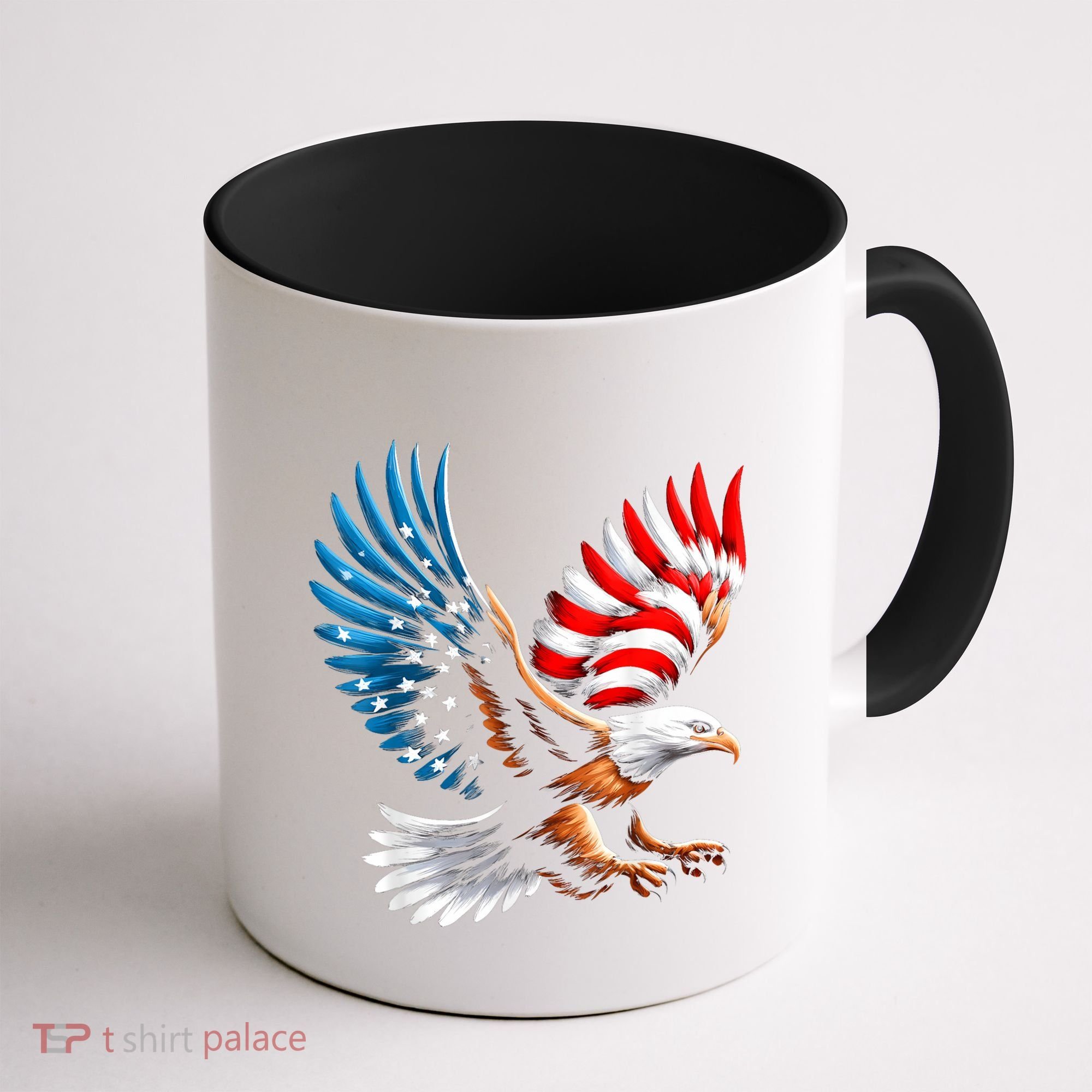 Bald Eagle & Patriotic American Flag 4th Of July Coffee Mug