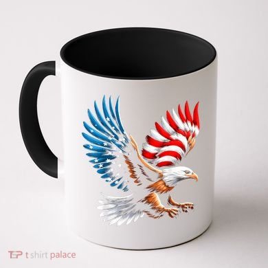 Bald Eagle & Patriotic American Flag 4th Of July Coffee Mug