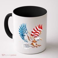 Bald Eagle & Patriotic American Flag 4th Of July Coffee Mug thumb 0