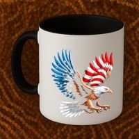 Bald Eagle & Patriotic American Flag 4th Of July Coffee Mug thumb 2