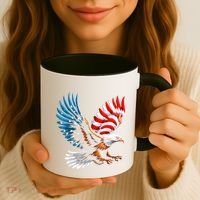 Bald Eagle & Patriotic American Flag 4th Of July Coffee Mug thumb 3