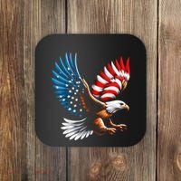 Bald Eagle & Patriotic American Flag 4th Of July Coaster thumb 0