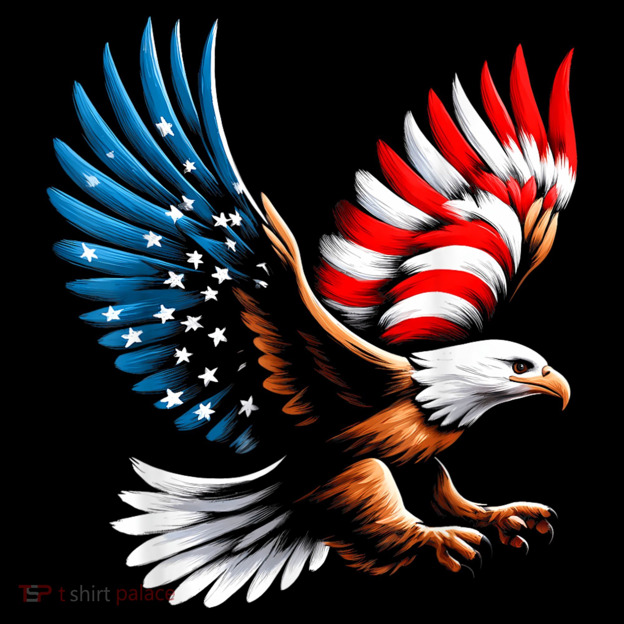 Bald Eagle & Patriotic American Flag 4th Of July Women's Hoodie
