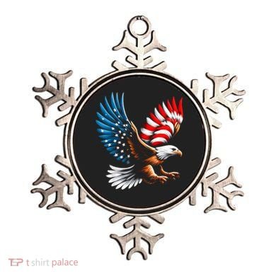 Bald Eagle & Patriotic American Flag 4th Of July Ornament