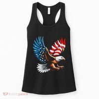 Bald Eagle & Patriotic American Flag 4th Of July Women's Tank Top thumb 0