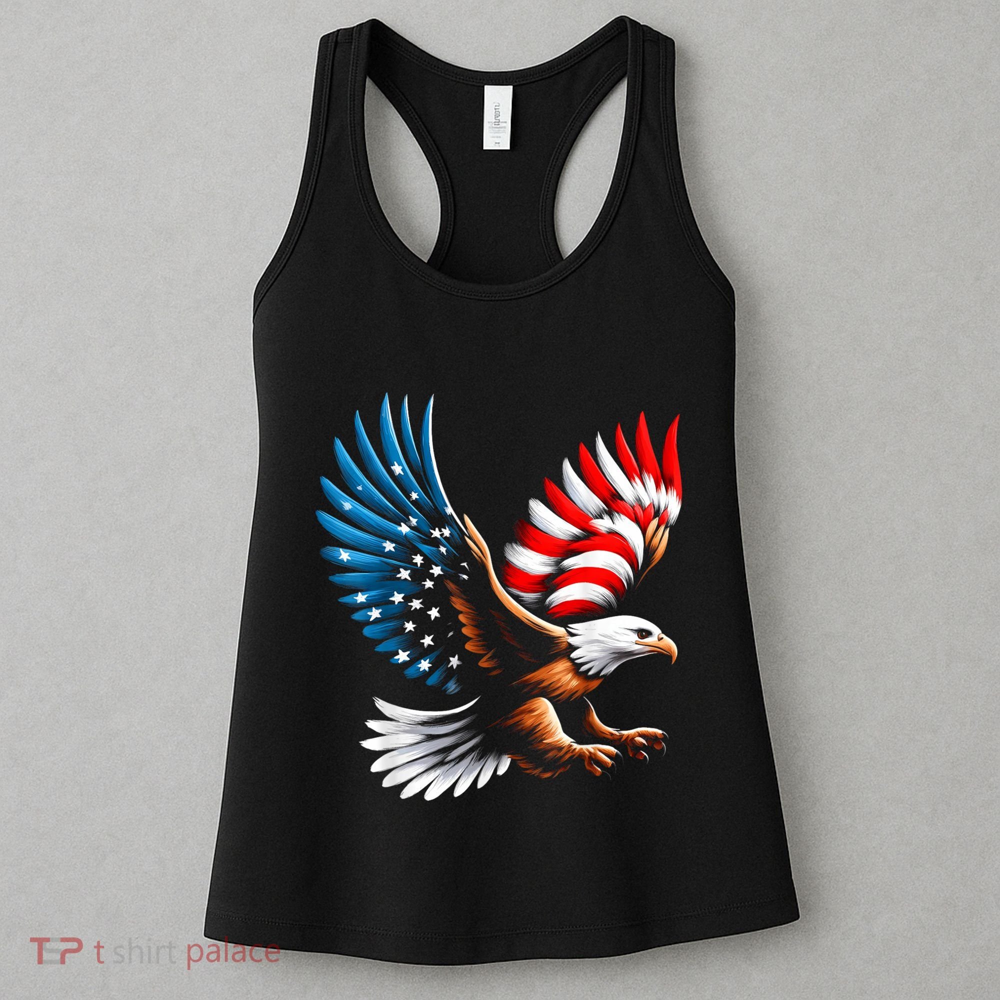 Bald Eagle & Patriotic American Flag 4th Of July Women's Tank Top