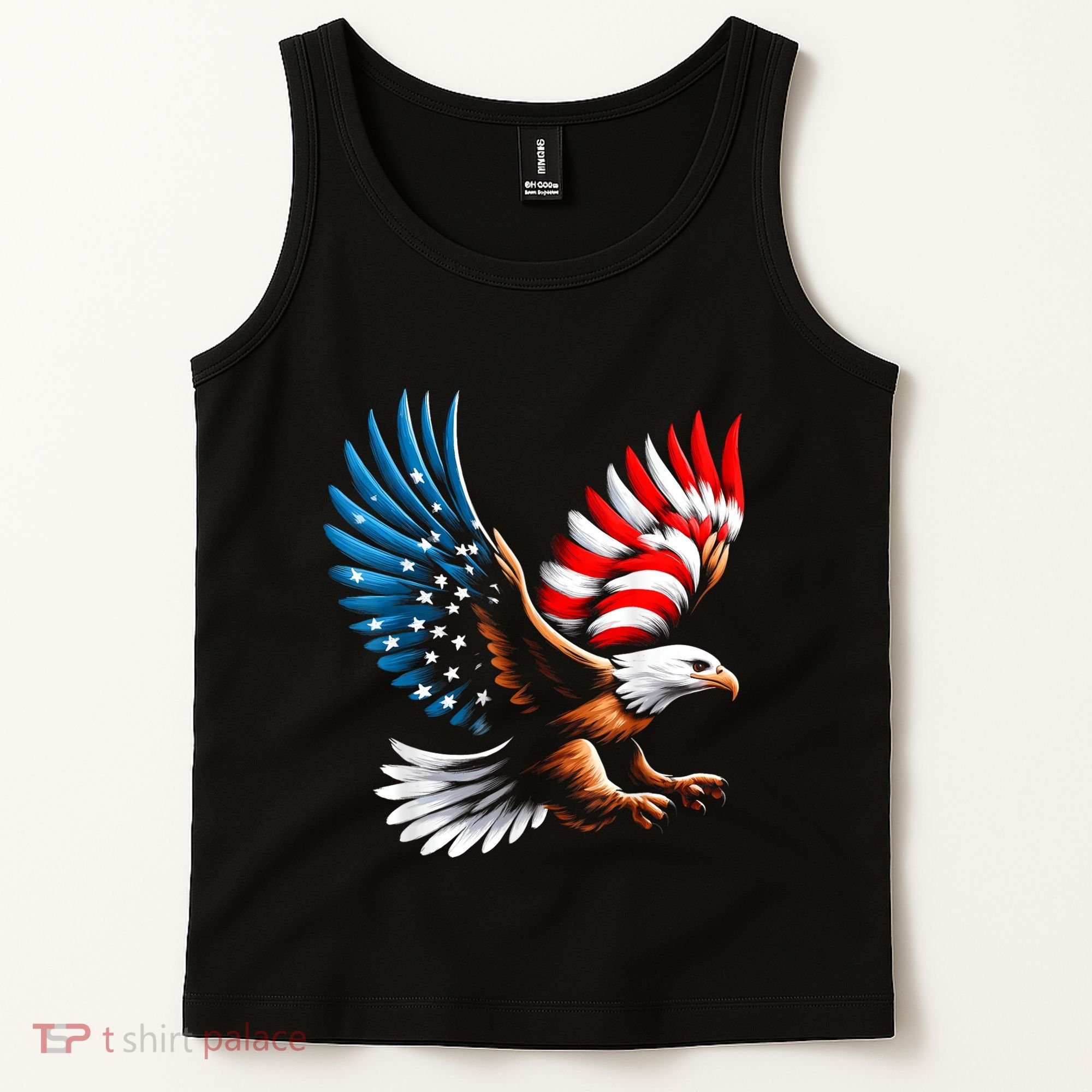 Bald Eagle & Patriotic American Flag 4th Of July Tank Top