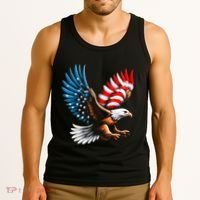 Bald Eagle & Patriotic American Flag 4th Of July Tank Top thumb 3