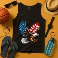 Bald Eagle & Patriotic American Flag 4th Of July Tank Top thumb 4