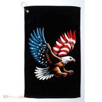 Bald Eagle & Patriotic American Flag 4th Of July Golf Towel thumb 0