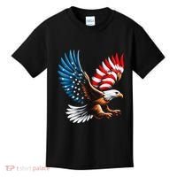 Bald Eagle & Patriotic American Flag 4th Of July Kids T-Shirt thumb 0