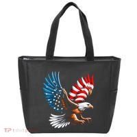 Bald Eagle & Patriotic American Flag 4th Of July Tote Bag thumb 0