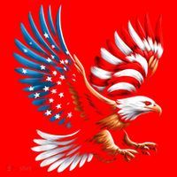 Bald Eagle & Patriotic American Flag 4th Of July Santa Hat thumb 1