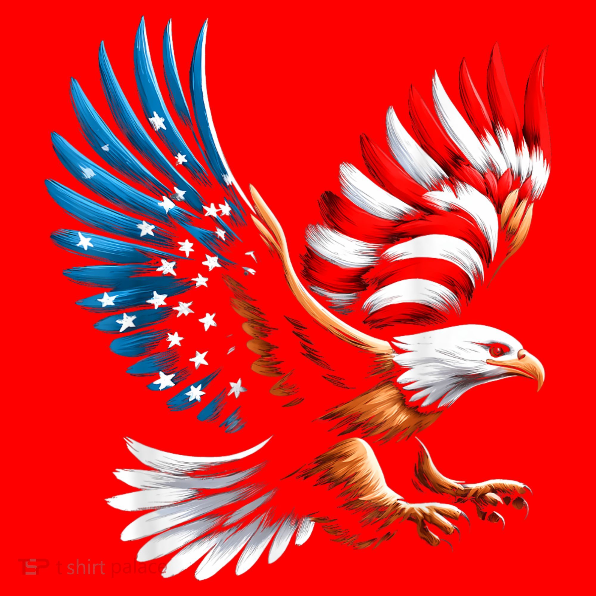 Bald Eagle & Patriotic American Flag 4th Of July Santa Hat