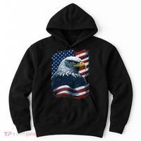Bald Eagle Proud Patriotic American US Flag 4th Of July Hoodie thumb 0