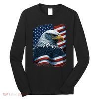 Bald Eagle Proud Patriotic American US Flag 4th Of July Long Sleeve Shirt thumb 0