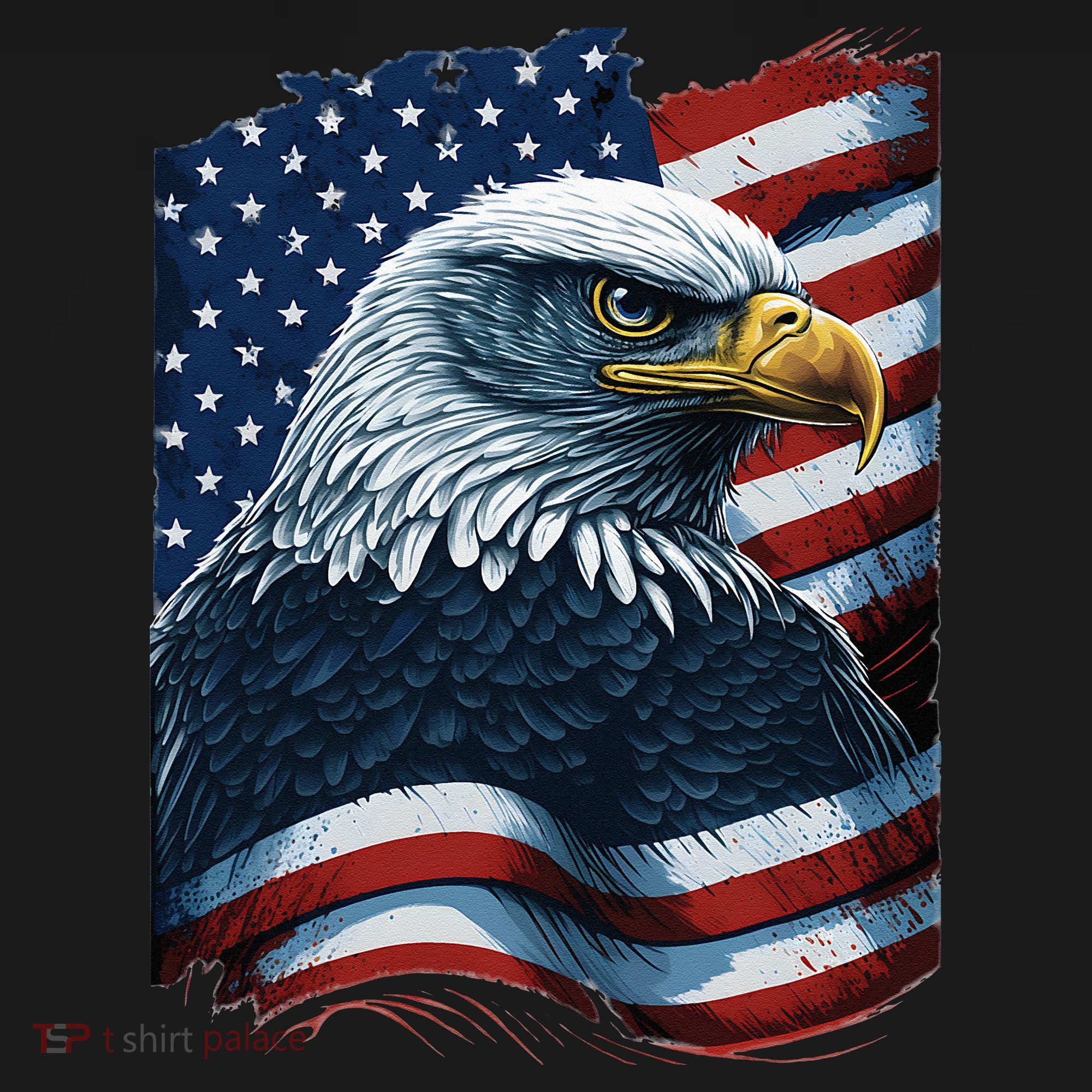 Bald Eagle Proud Patriotic American US Flag 4th Of July Long Sleeve Shirt