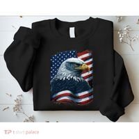 Bald Eagle Proud Patriotic American US Flag 4th Of July Sweatshirt thumb 2