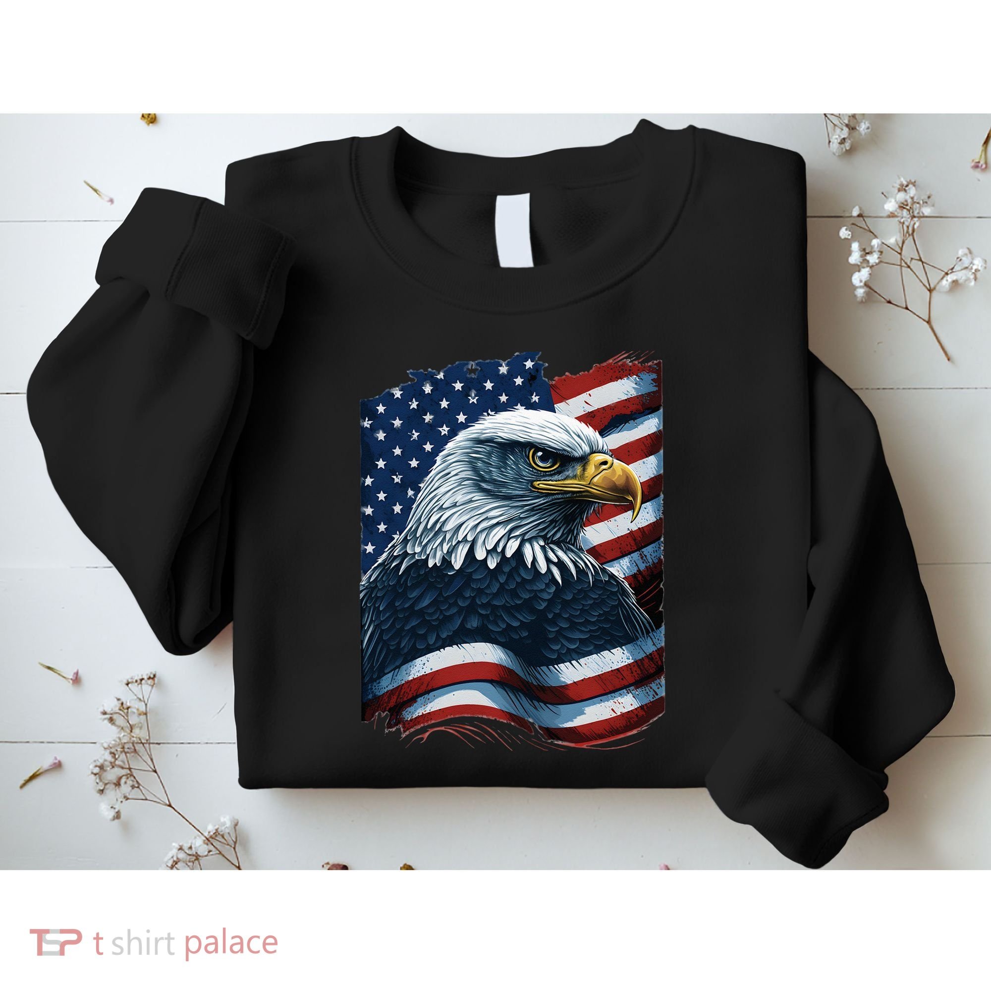 Bald Eagle Proud Patriotic American US Flag 4th Of July Sweatshirt