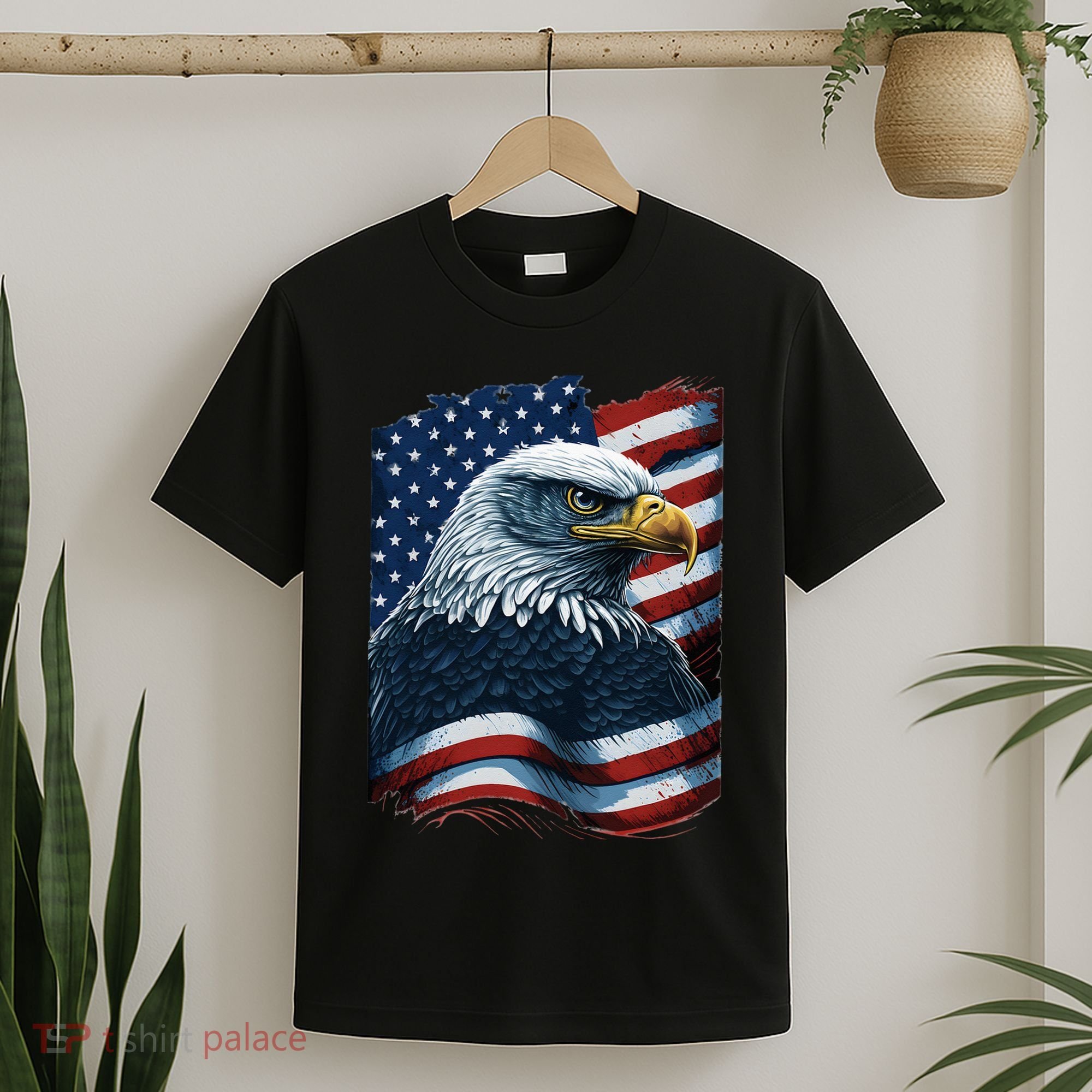 Bald Eagle Proud Patriotic American US Flag 4th Of July T-Shirt