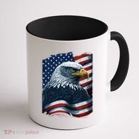 Bald Eagle Proud Patriotic American US Flag 4th Of July Coffee Mug thumb 1