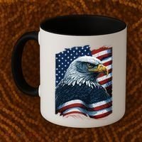 Bald Eagle Proud Patriotic American US Flag 4th Of July Coffee Mug thumb 2