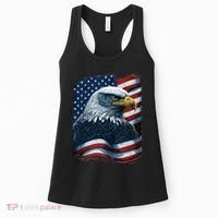 Bald Eagle Proud Patriotic American US Flag 4th Of July Women's Tank Top thumb 0
