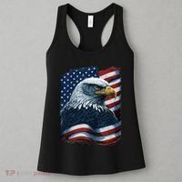 Bald Eagle Proud Patriotic American US Flag 4th Of July Women's Tank Top thumb 3