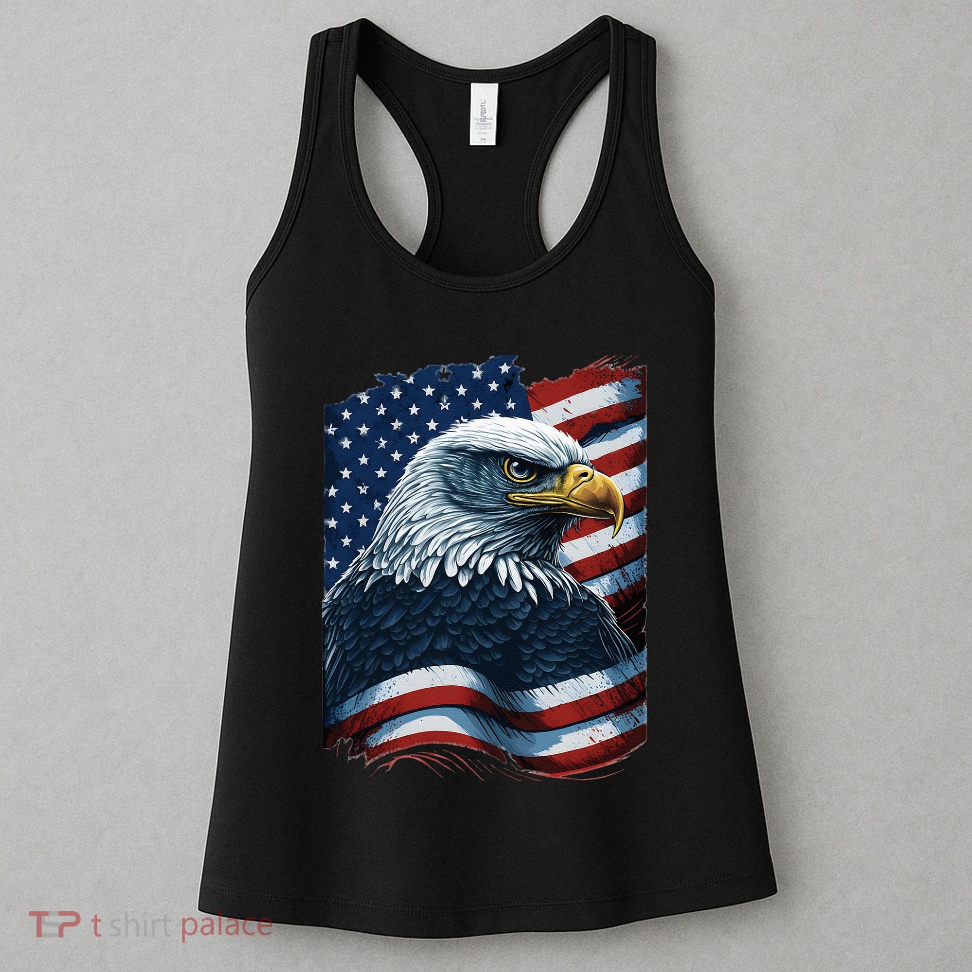 Bald Eagle Proud Patriotic American US Flag 4th Of July Women's Tank Top