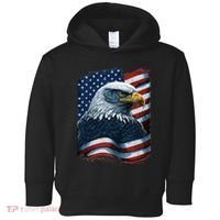 Bald Eagle Proud Patriotic American US Flag 4th Of July Toddler Hoodie thumb 0