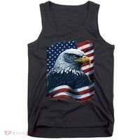 Bald Eagle Proud Patriotic American US Flag 4th Of July Tank Top thumb 0