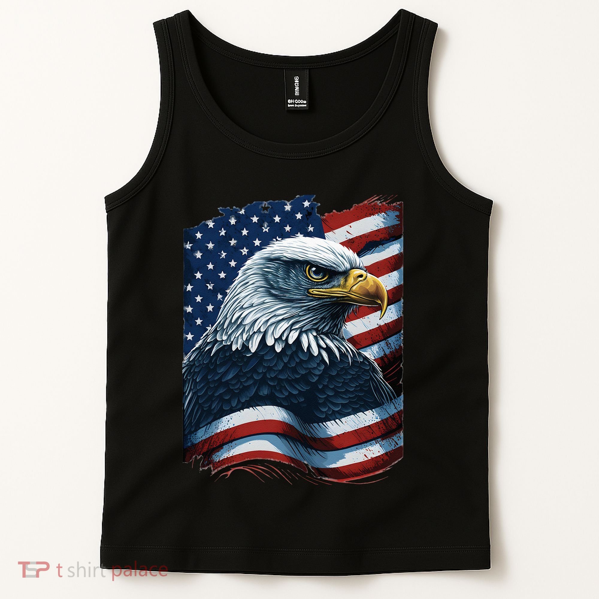 Bald Eagle Proud Patriotic American US Flag 4th Of July Tank Top