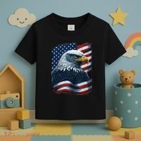 Bald Eagle Proud Patriotic American US Flag 4th Of July Toddler T-Shirt thumb 3