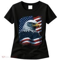Bald Eagle Proud Patriotic American US Flag 4th Of July Women's T-Shirt thumb 0