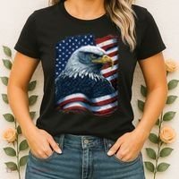 Bald Eagle Proud Patriotic American US Flag 4th Of July Women's T-Shirt thumb 2