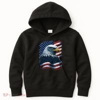 Bald Eagle Proud Patriotic American US Flag 4th Of July Kids Hoodie thumb 0